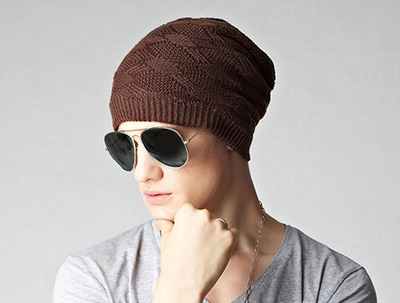 Knitting wool hat