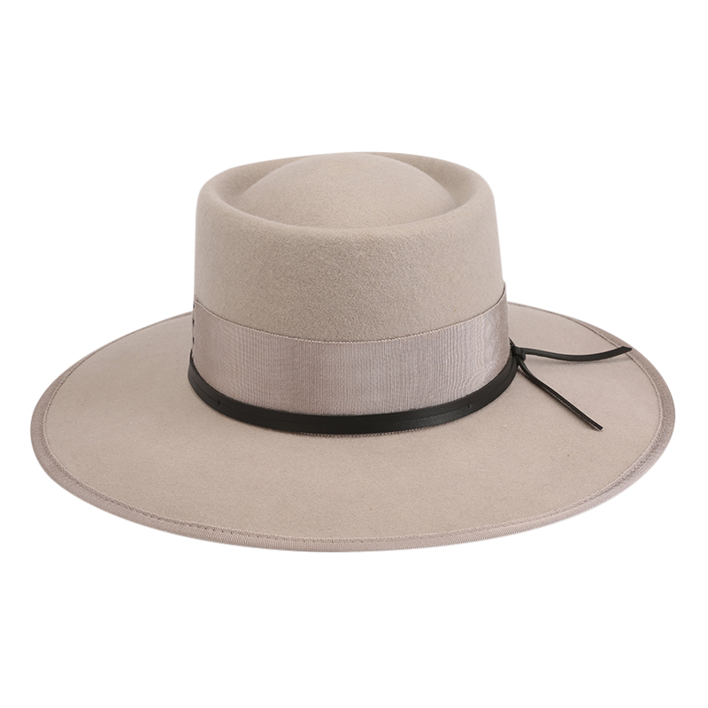 unisex wholesale designer flat top wide brim australia wool suede round fedora hat hats