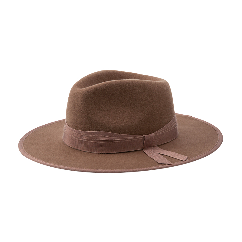 Gentleman Eva Soild Color 100% Wool Fedora Hat 