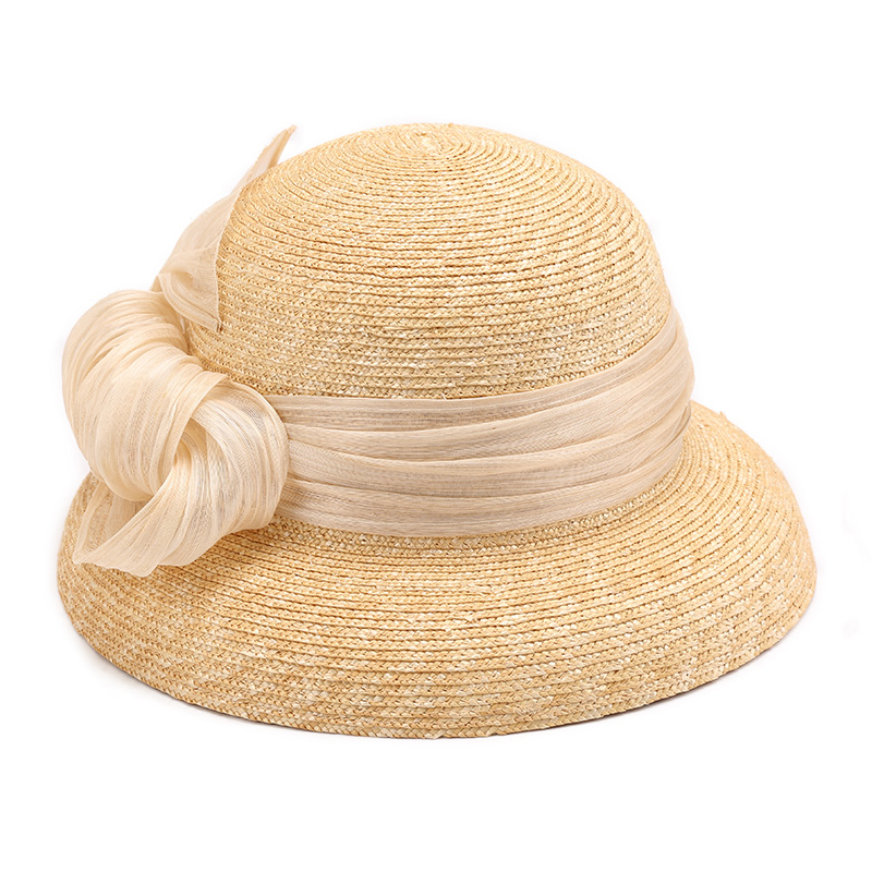 High Quality Lady Sunshine Natural Eva Foldable Straw Hat With Ribbon Hats