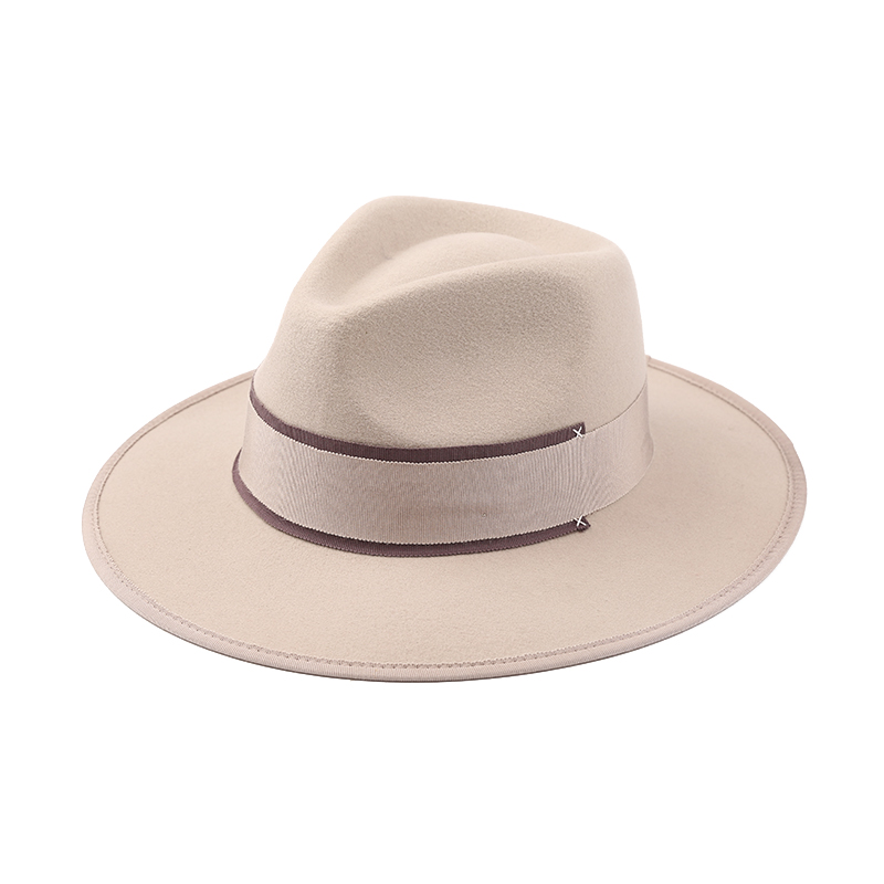 2022 Kids Wide Brim High Quality For Women Men Two Tone 100% Wool Felt Dress Panama Hat Fedora Hats With Chain