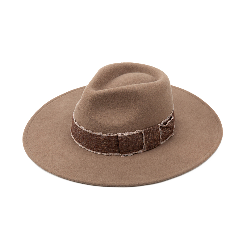 New Design  Custom Unisex Generous  Wide Brim Fashion Hat 100% Australian Wool Fedora Felt Hat