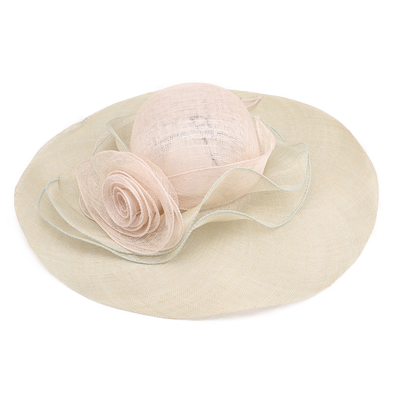 formal elegant white ladies sinamay hat 