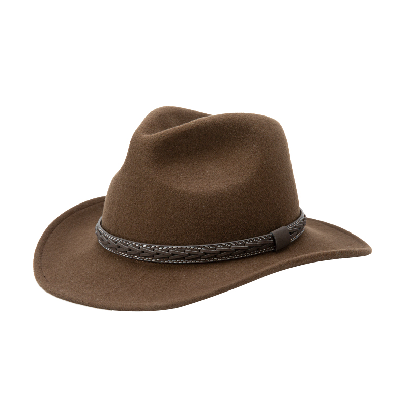  Autumn And Winter Wholesale Bulk Leather Bands 100% Australian Wool Wide Brim Men Hat Cowboy Felt Hats