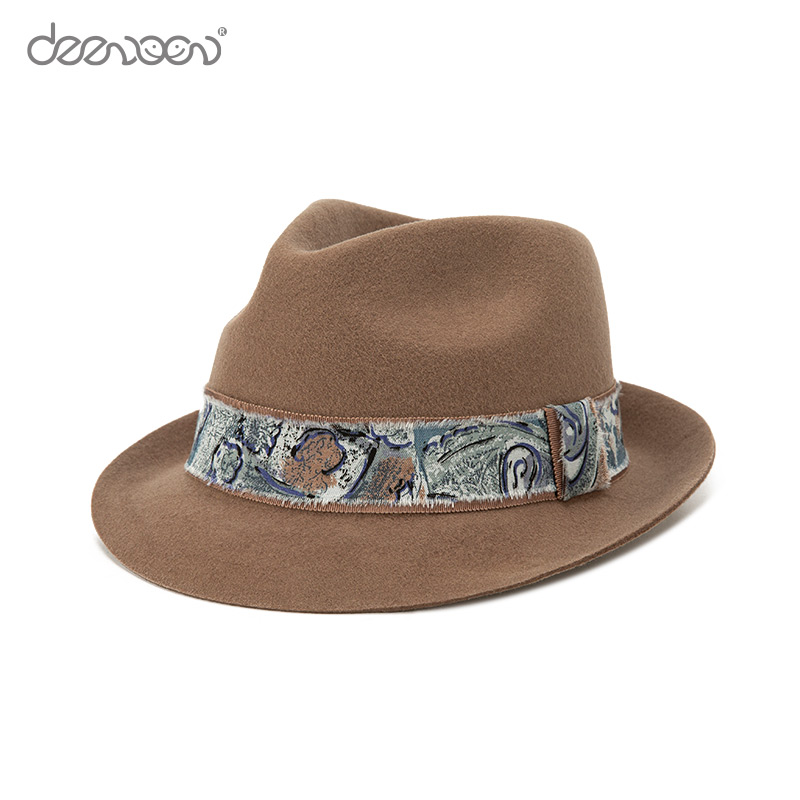 High Quality Custom Gentleman Mens Dress Wool Felt Trilby Jazz Hats
