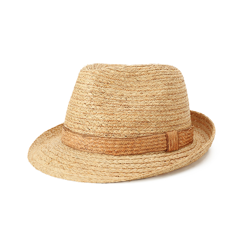 Luxury Brown Woven Wide Brim Panama Hats Roll-Up Beach Sun Hat With Ribbon Child Straw Hat For Men