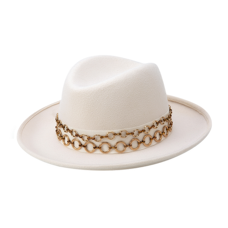 2022 New Custom Logo Vintage 100% Wool Wide Brim Ribbon Bands Panama Fedora Hat For Men Unisex Felt Hats