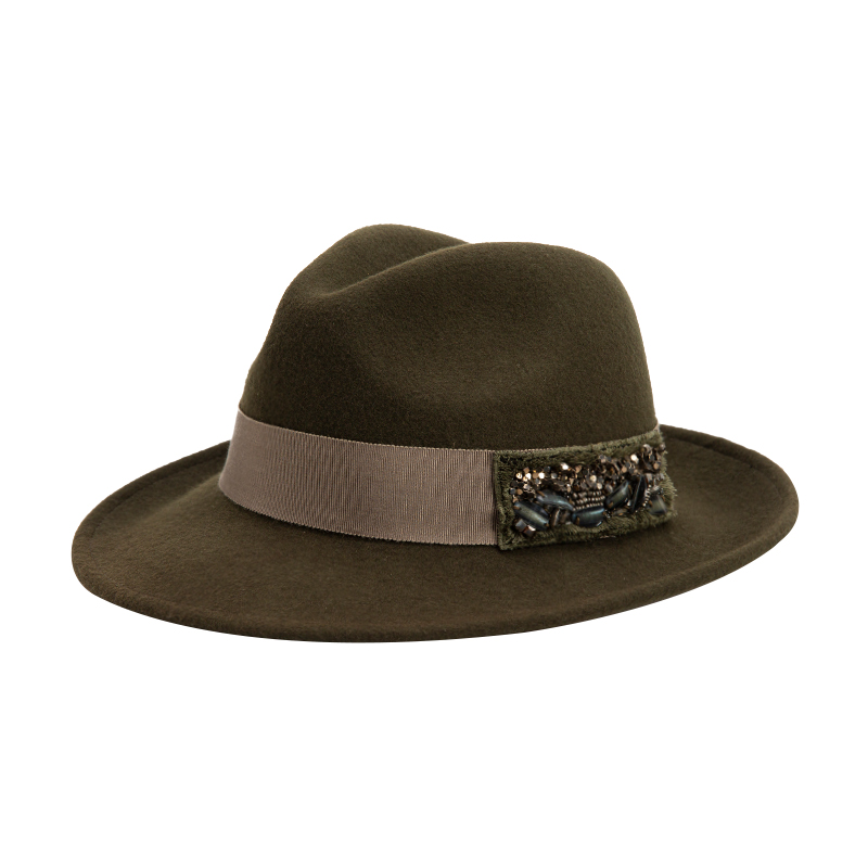 Custom 100% Australia Wool Black hort Brim Hats Fedora Felt