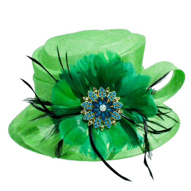 Large Brim Sinamay Silk Flower Kentucky Derby Church Hats Hat Base Fascinator For Women