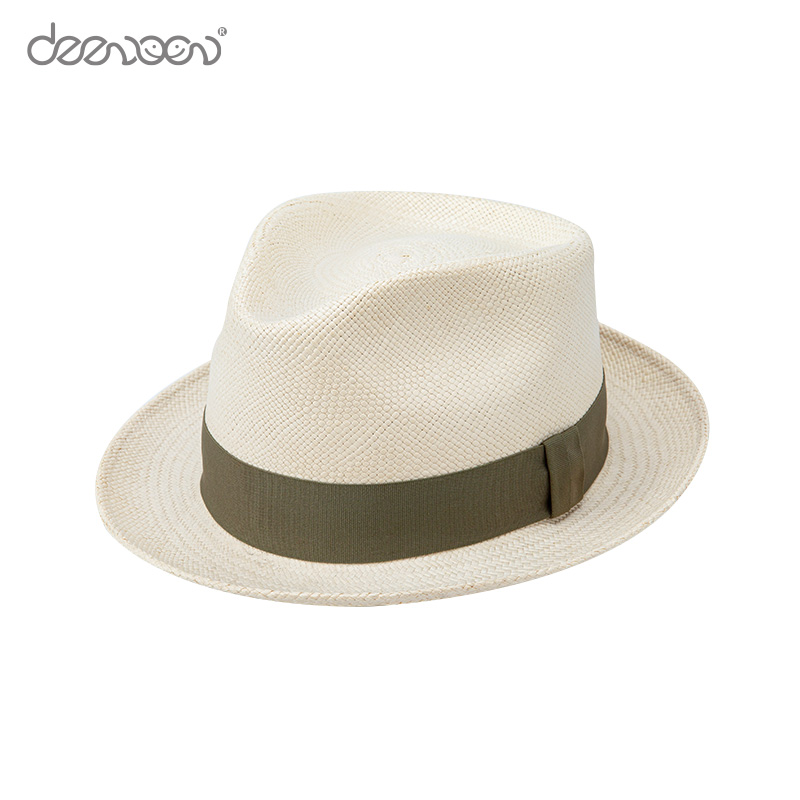 Women Men Raffia Beach Wide Brim Fedora Hats Cutout Straw Hat