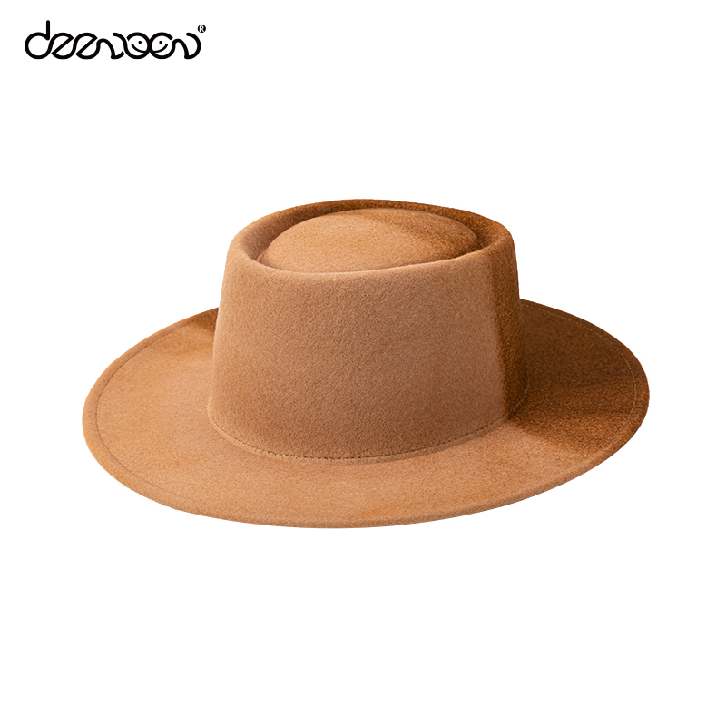 High Quality Women Men Party Outdoor Daily Stiff Wide Brim 100% Australia Wool Top Round Hats 