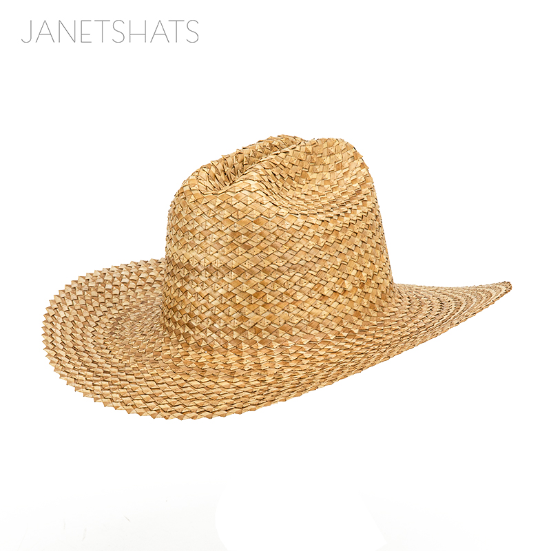Unisex Outdoor Casual Beach Leather Band Silicone Bead Straw Cowboy Hats For Men Adult