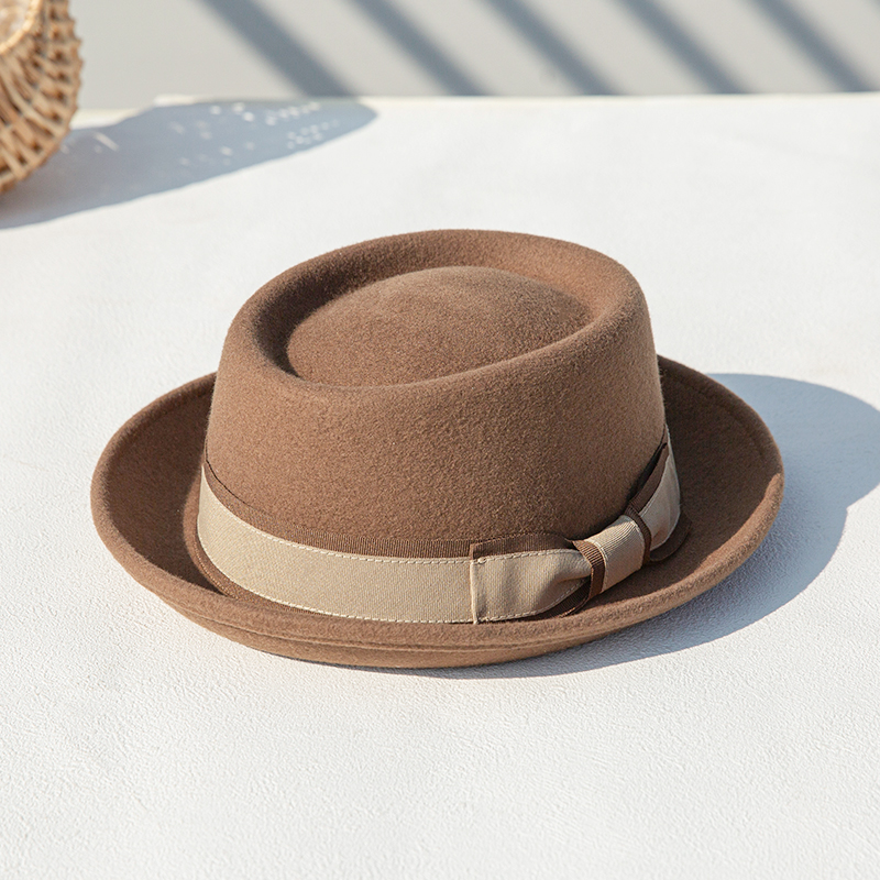  Vintage 100% Wool Wide Brim Ribbon Bands Panama Fedora Hat For Men Unisex Felt Hats